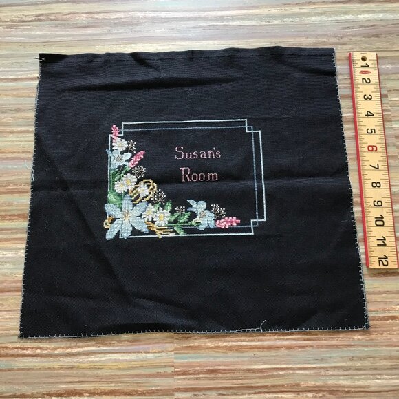 Susan's Room Floral Personalized Completed Cross Stitch Embroidery - Picture 2 of 3
